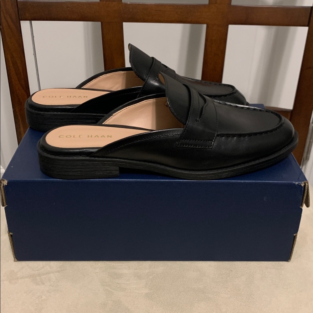 Cole Haan Black Slip-On Loafers - Picture 3 of 10